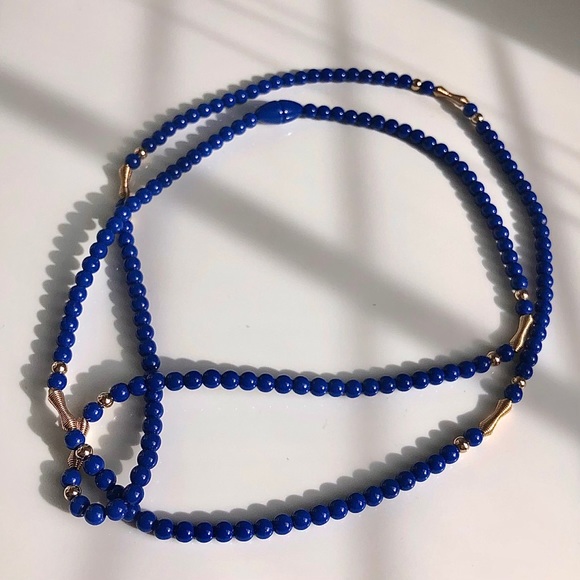 Brilliant Blue Beaded Necklace - Picture 2 of 3